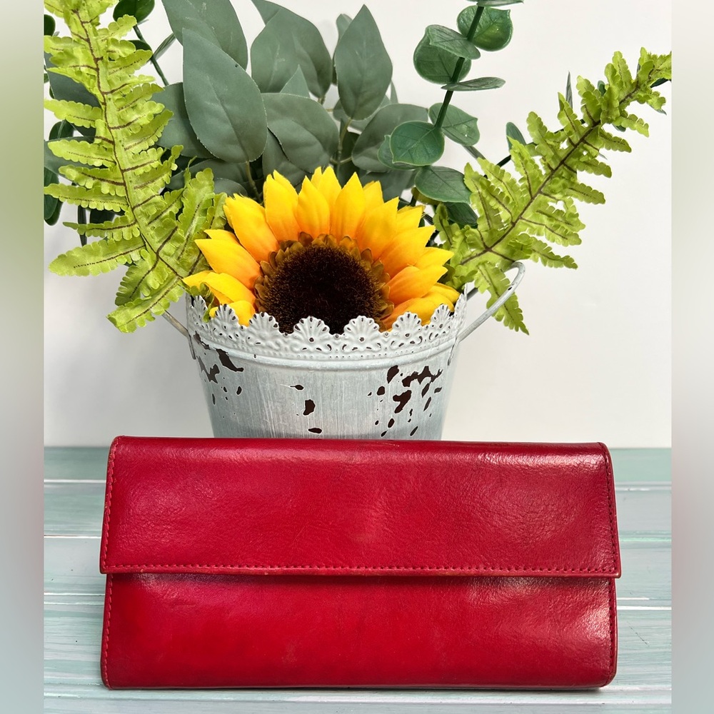 Tusk Red Leather Ladies Wallet
